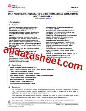 TRF7970A data sheet, product information and support 